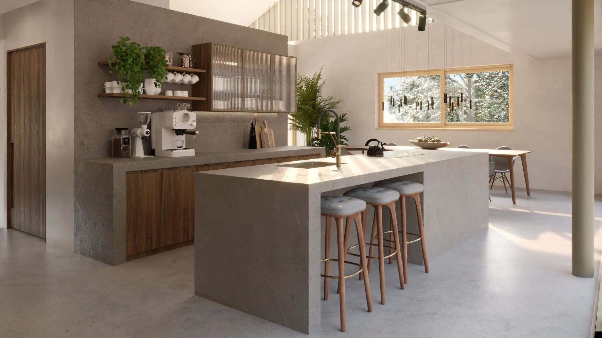 innenvisualisierung küche betonstyle von archisnek